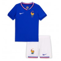 Frankreich Fußballbekleidung Heimtrikot Kinder EM 2024 Kurzarm (+ kurze hosen)